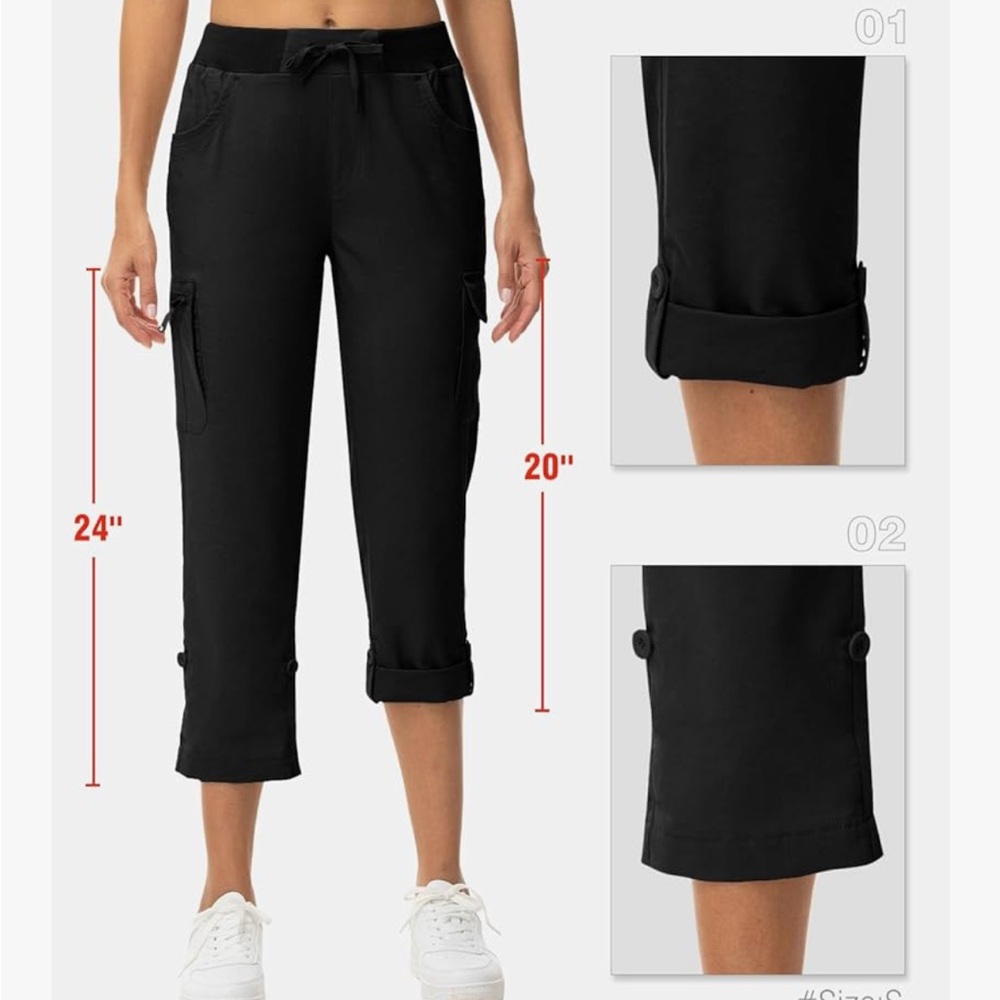 Women's Black Cropped/Cargo Pants